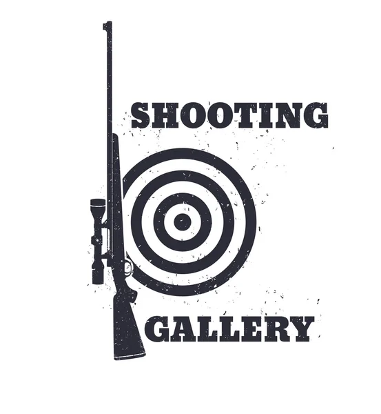 Godło granica Shooting Gallery z karabin — Wektor stockowy