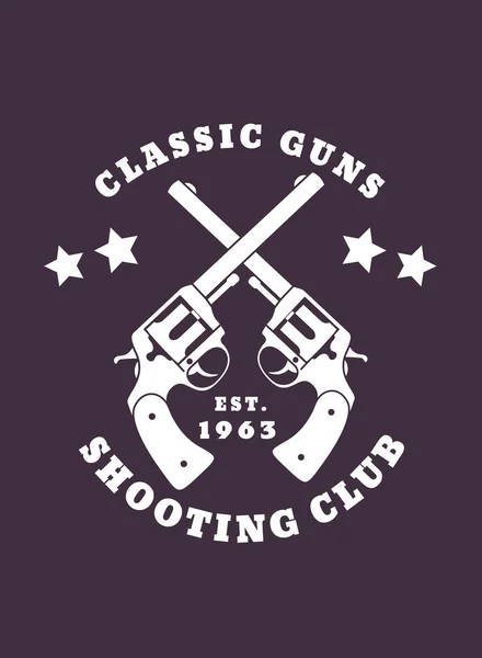 Klassieke Guns embleem — Stockvector