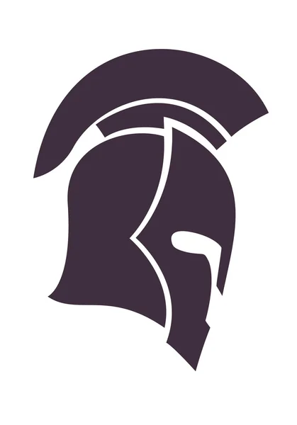 Spartan helmet in profile — Stock Vector