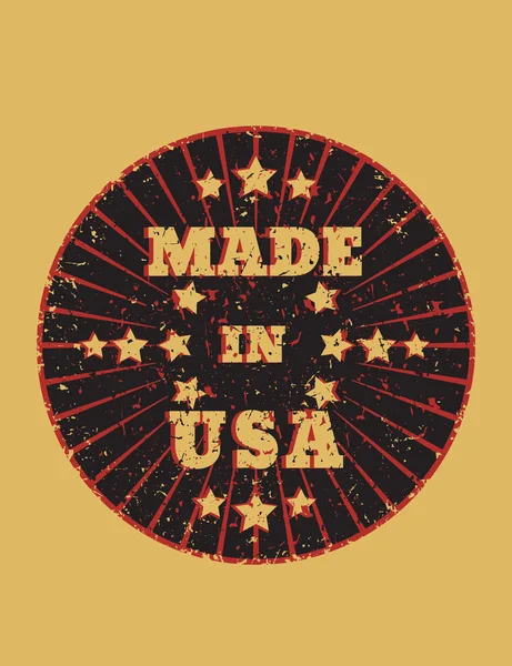 Made in USA Grunge rundes Emblem — Stockvektor