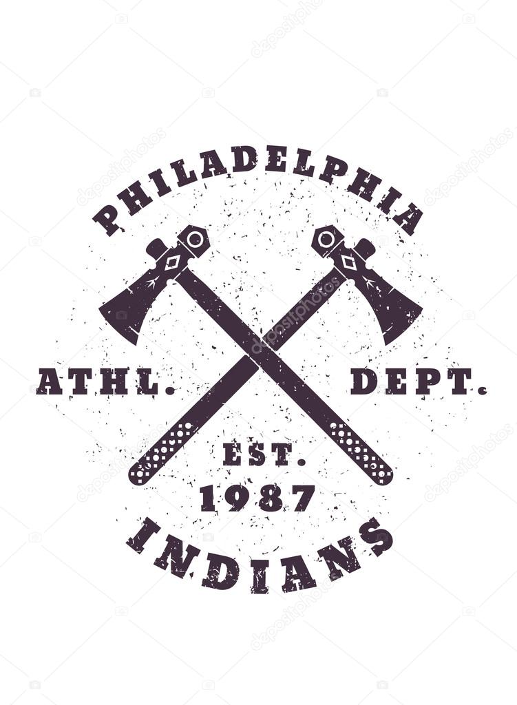 Philadelphia Indians grunge emblem vector illustration, eps10, easy to edit