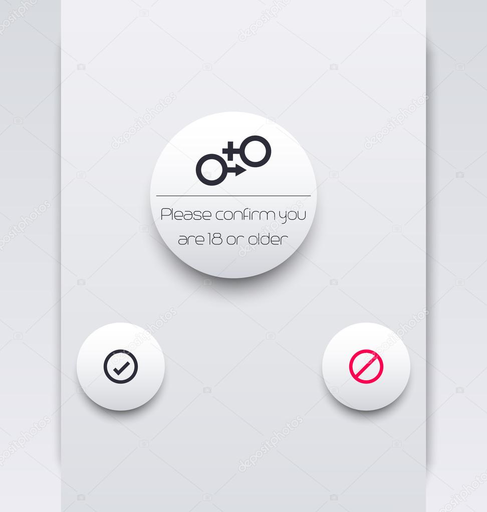 Adult content confirmation window concept, vector illustration, eps10, easy to edit