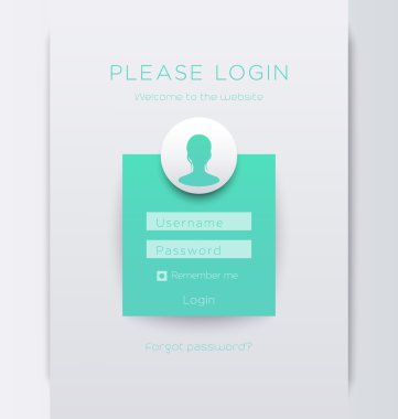 Kadın oturum açma penceresi konsept tasarımı aquamarine içinde