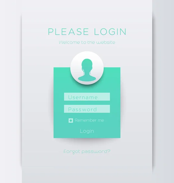 Femme Login conception de concept de fenêtre en aquamarine — Image vectorielle