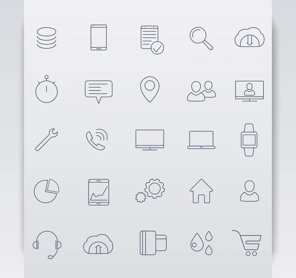 25 Business, Handel, Line Blue Icons — Stockvektor