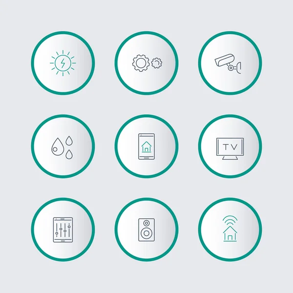 Smart House line round trendy icons — ストックベクタ