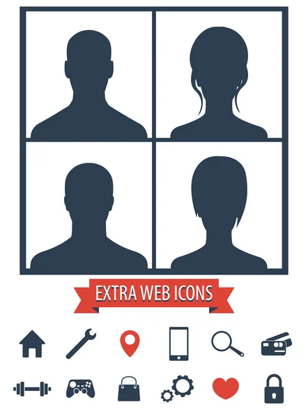 Ensemble de 4 Avatars et icônes web — Image vectorielle