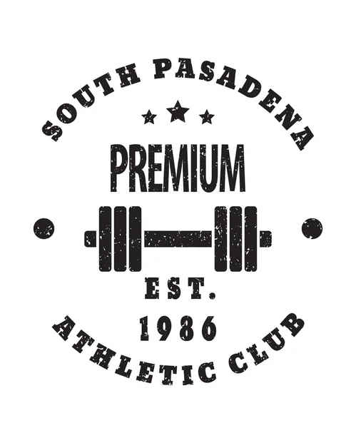Sul Pasadena clube atlético grunge emblema — Vetor de Stock