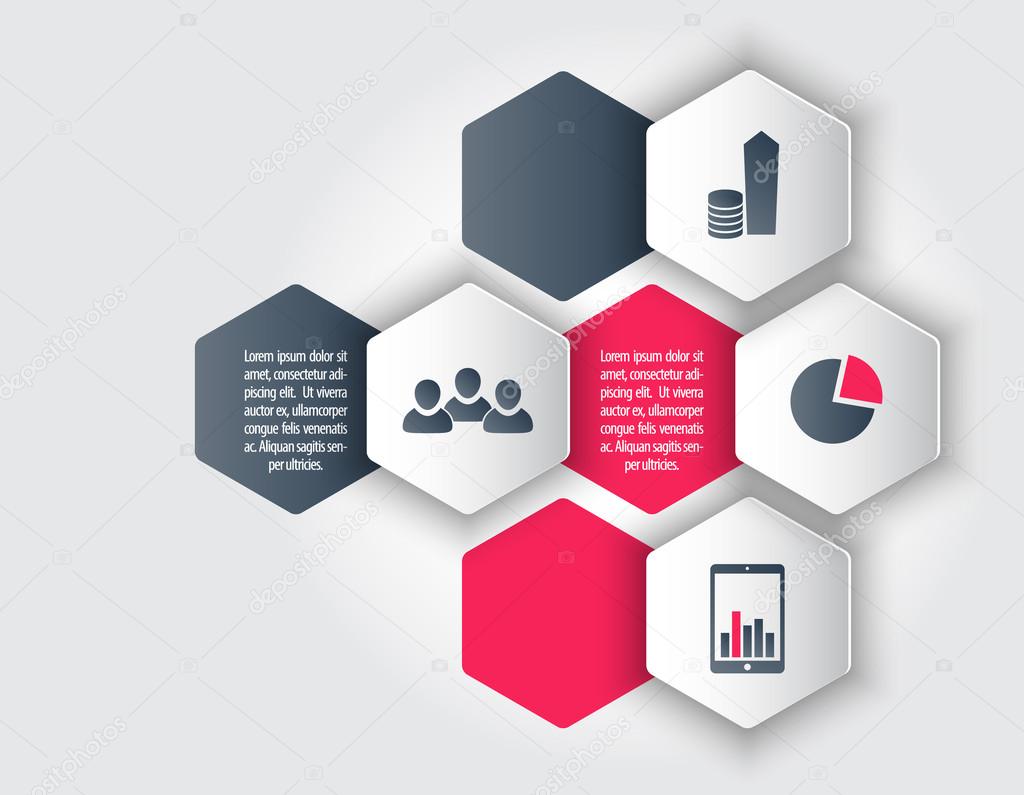 Elements for business design, infographics, reports, presentations