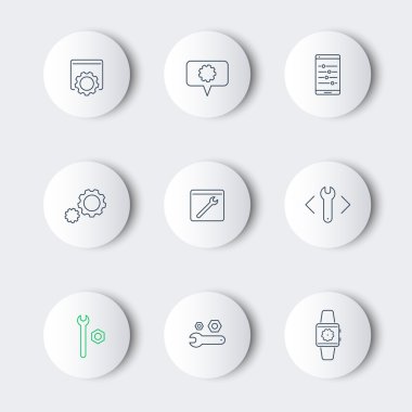 Ayarları, yapılandırma, Tercihler çizgi yuvarlak modern simgeler