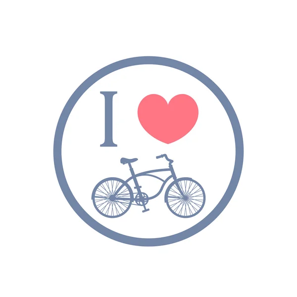 I love cycling color sign — Stock Vector