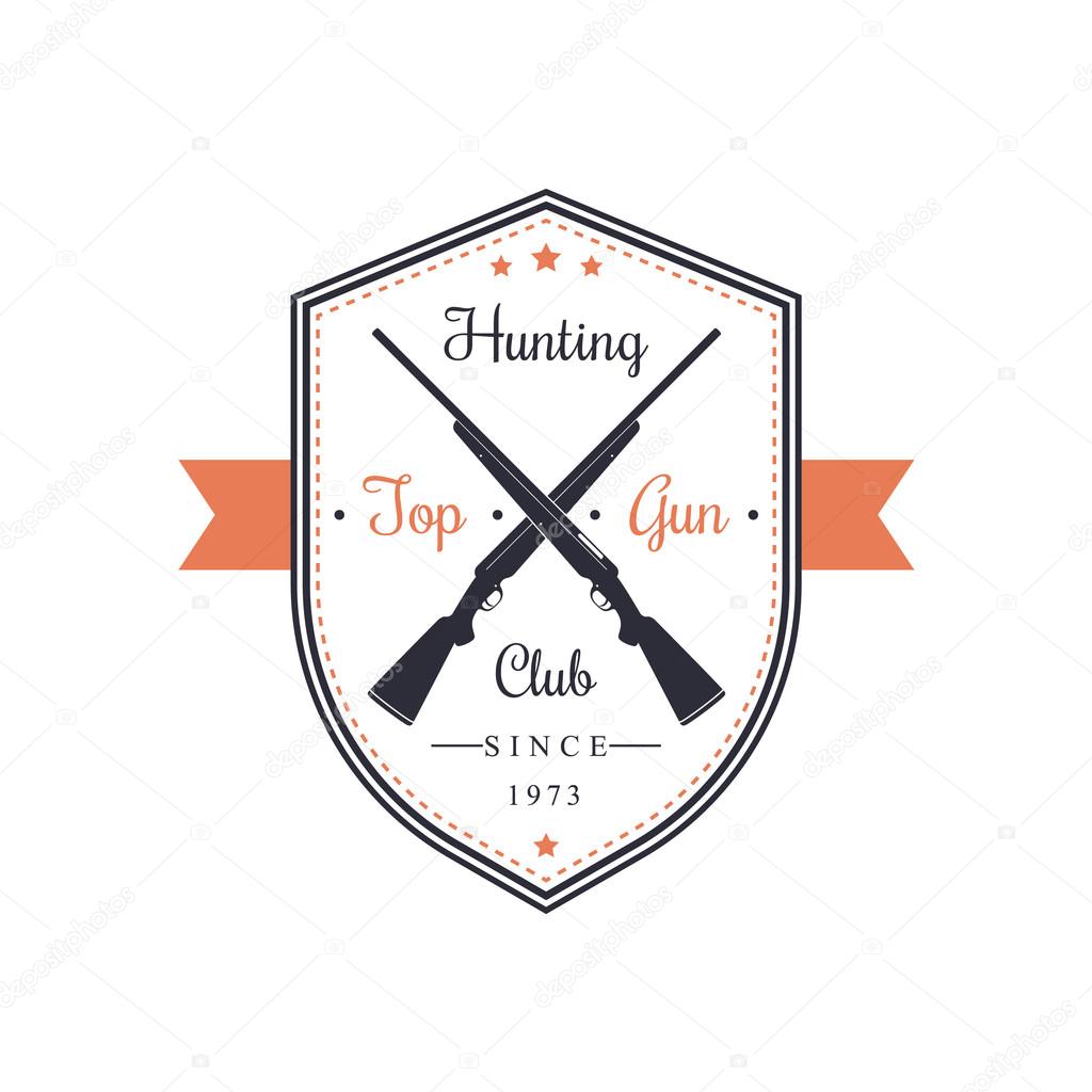 Hunting Club Vintage Emblem on shield