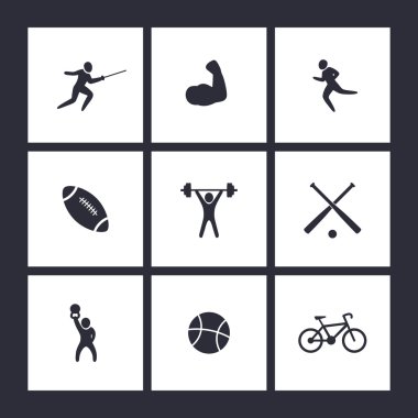 Spor, kare düz simgeler