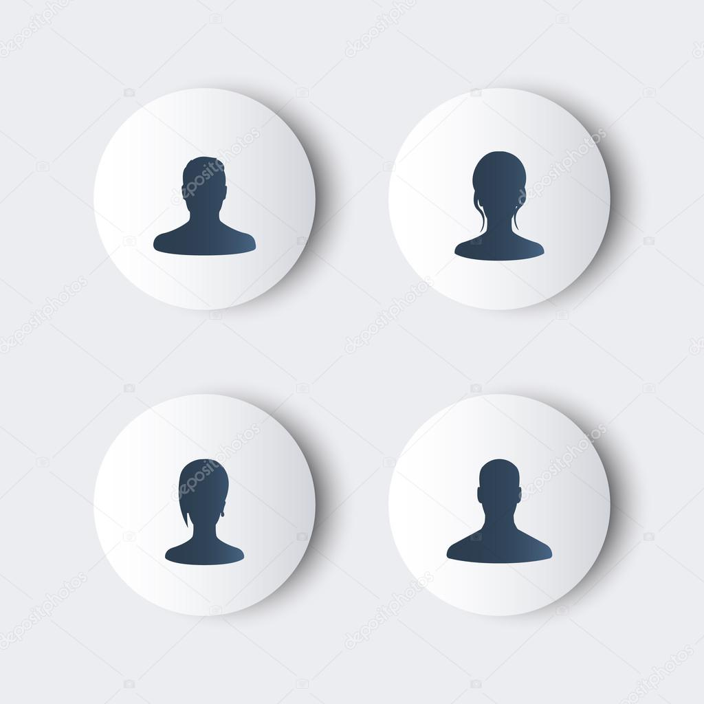 Avatars, profile round modern icons
