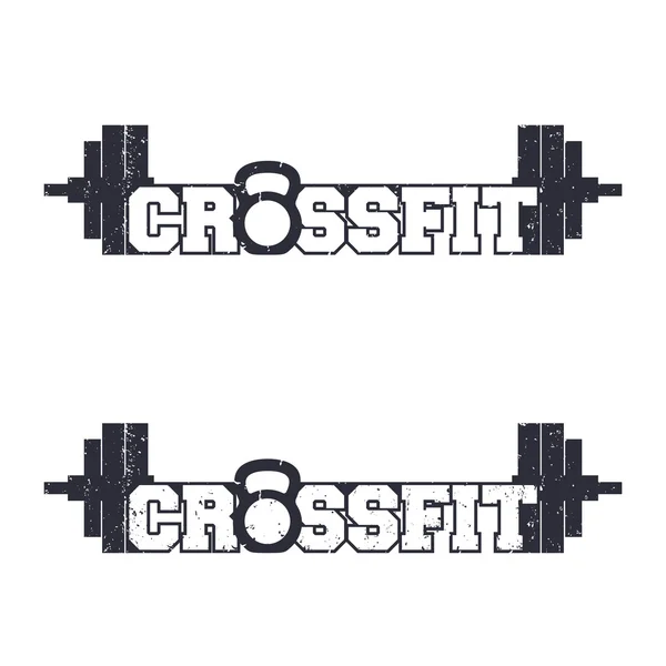 Cross fit logo, sign, with grunge texture — Stock Vector