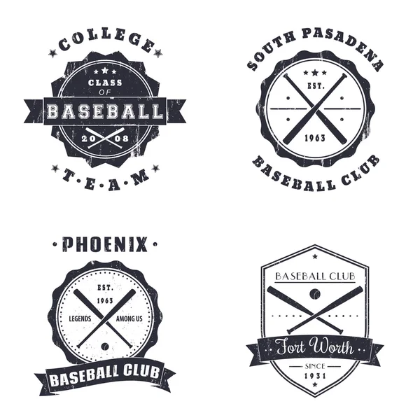 Baseball rocznika nieczysty herby, logo, projekt koszulki — Wektor stockowy