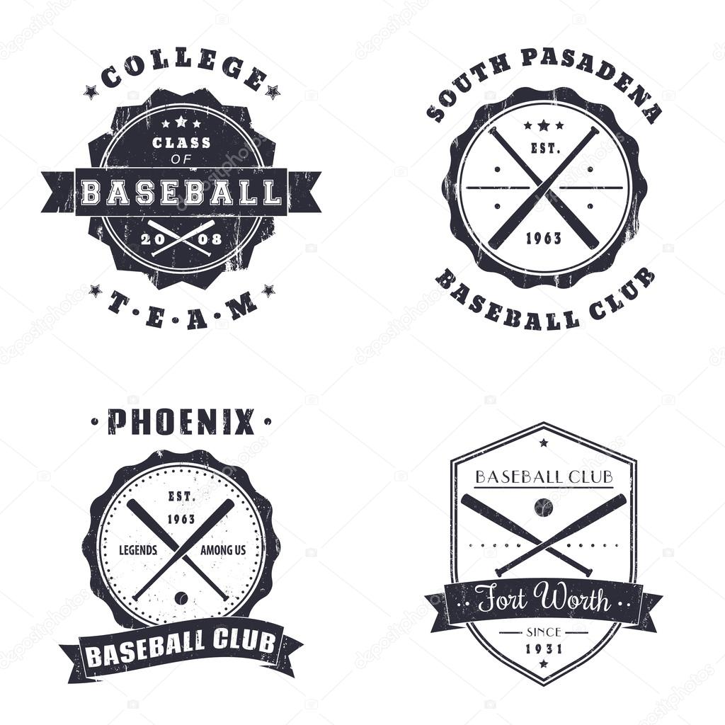 Baseball vintage grunge emblems, logo, t-shirt design