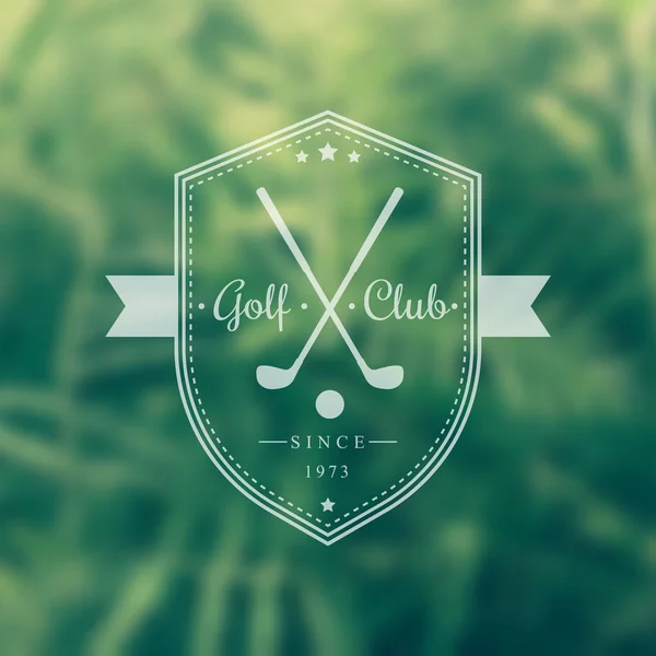 Golf Club vintage emblem, logo on shield — 스톡 벡터