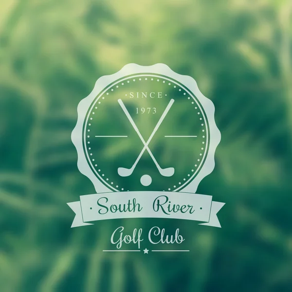 Golf club vintage logo, emblem, sign on blur background — Διανυσματικό Αρχείο