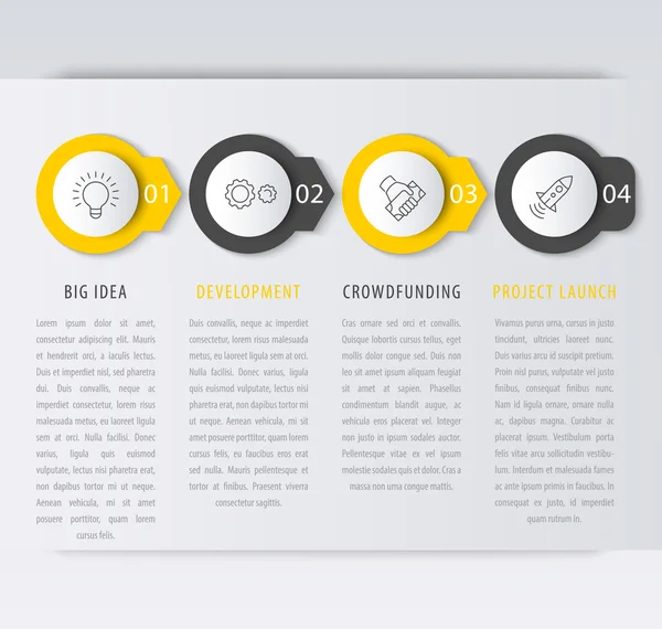 Startup infographic elements, steps, timeline — Stock vektor