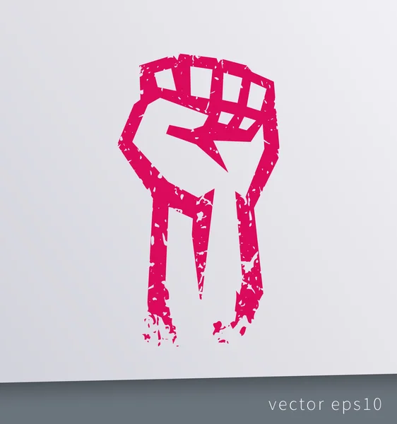 Grunge Fist held high in protest — Stock Vector