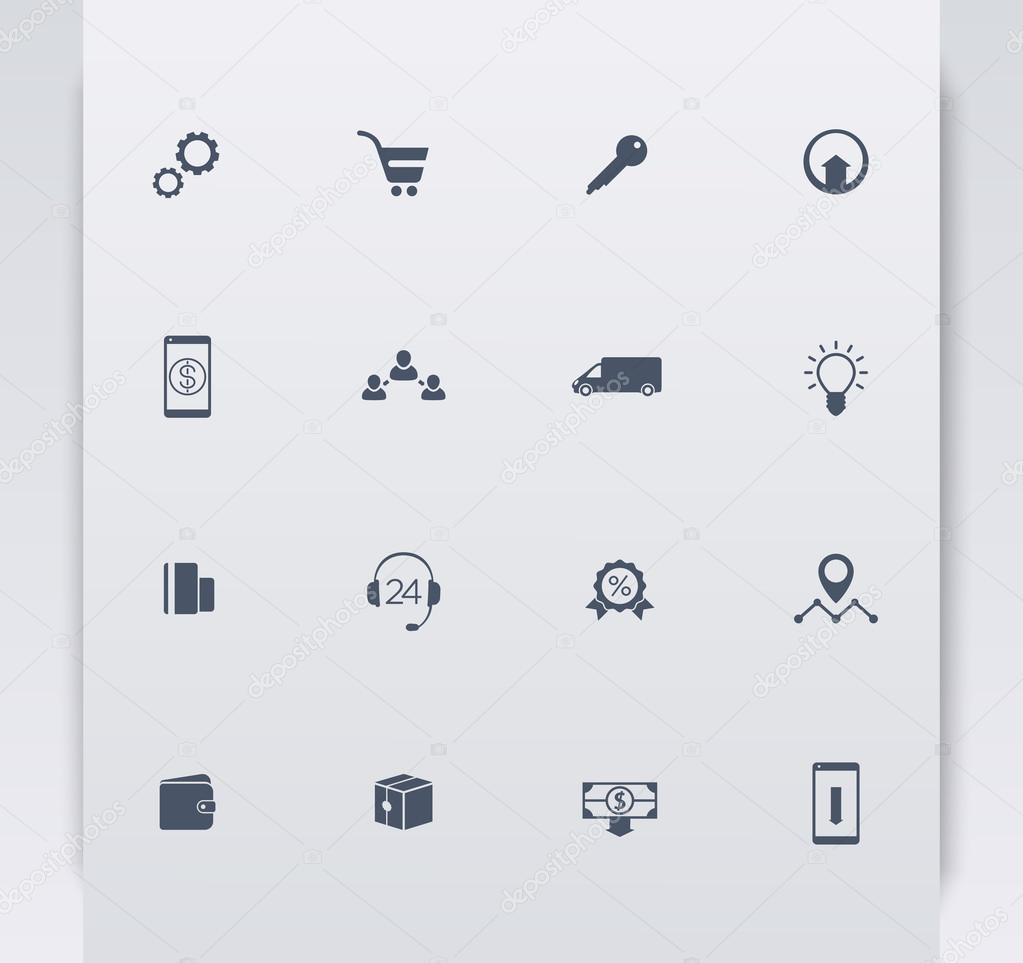 E-commerce, online shopping, payment icons, vector illustration, eps10, easy to edit