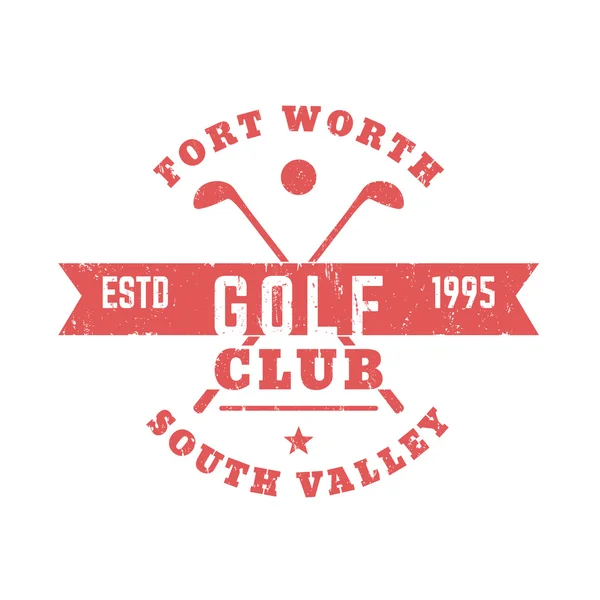 Golf Club Vintage Logo, Schild, Druck, mit Grunge-Textur — Stockvektor