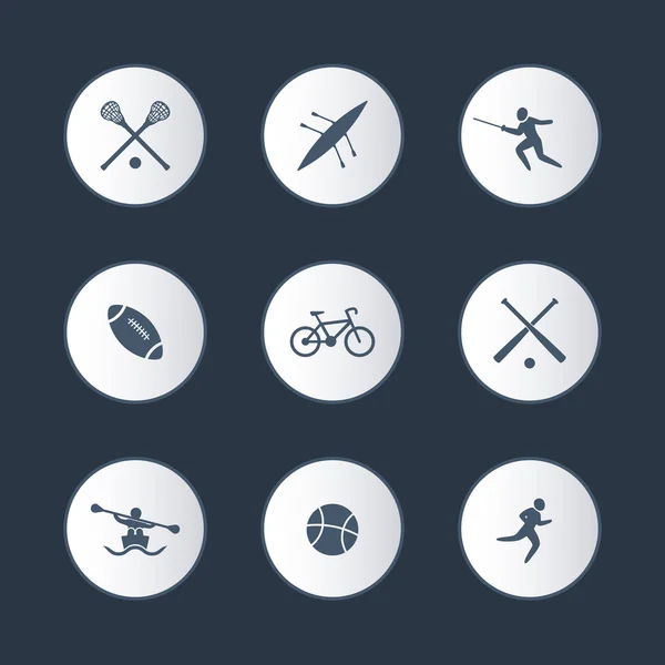 College sports, round icons set — Wektor stockowy