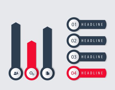 İş Infographic elemanları, zaman çizelgesi, Etiketler, 1 2 3 4, grafikler adım
