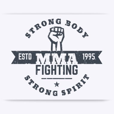 MMA mücadele logo şablonu, t-shirt baskı