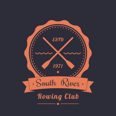 Club vintage logo, amblem ile çapraz kürek kürek