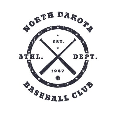 Beyzbol vintage yuvarlak amblem, logo, doku ile t-shirt tasarım