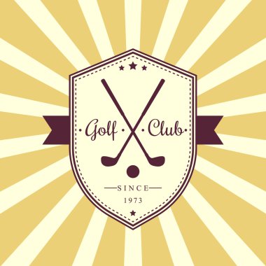 Golf Kulübü vintage amblem, logo şablonu, kalkan