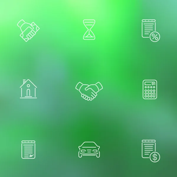 Leasing, banking, loan, deal, line white icons — Stockový vektor