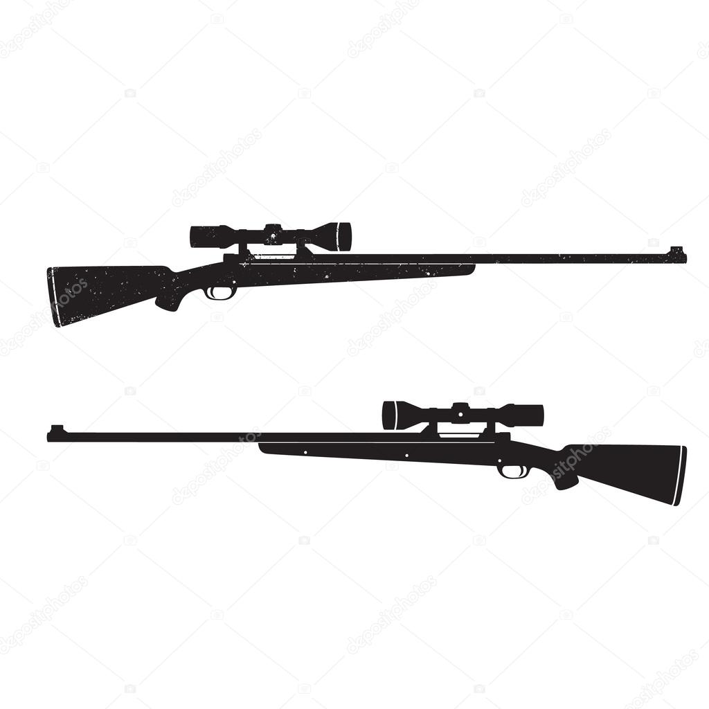 Hunting rifles with Optical Sight, with grunge texture