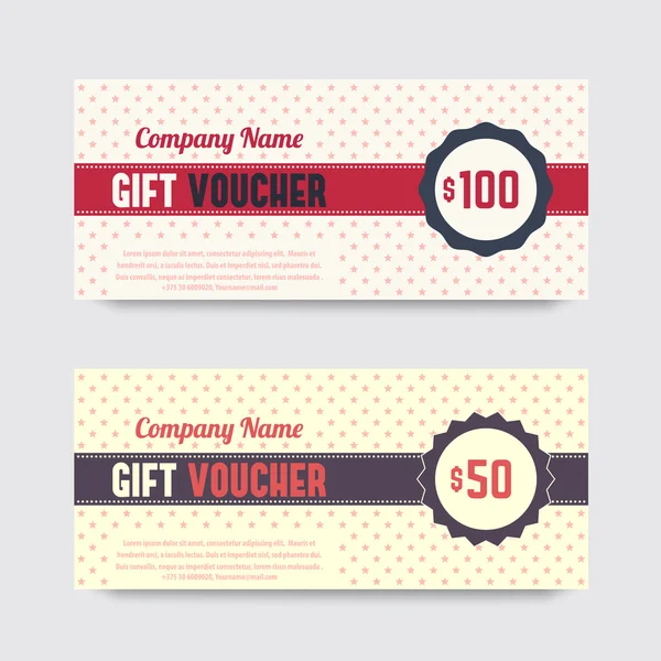 Vintage Gift Voucher design, template — Stock Vector