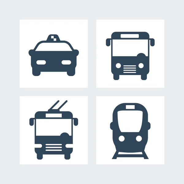 City transport simple icons — Stock Vector