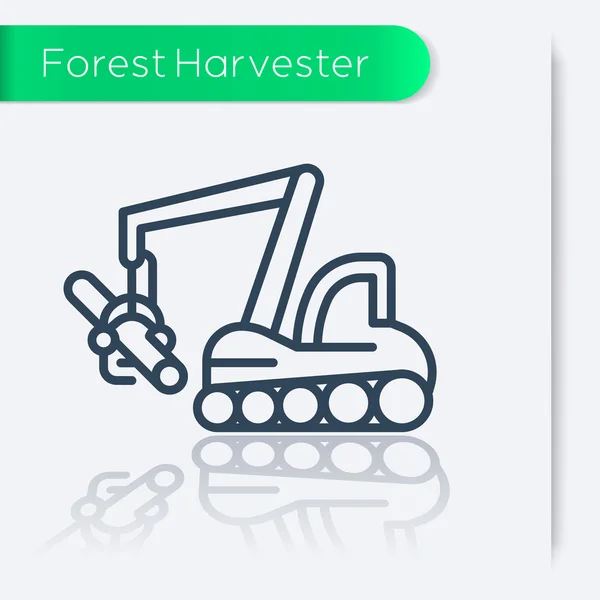 Icône de ligne de récolte forestière — Image vectorielle