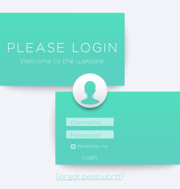 Login page concept design in aquamarine