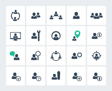 Personnel management, human resources, HR, HRM icons pack