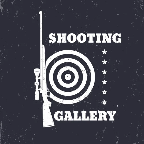 Shooting Gallery Grunge emblem, sign with rifle
