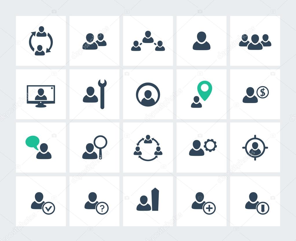 Personnel management, human resources, HR, HRM icons pack