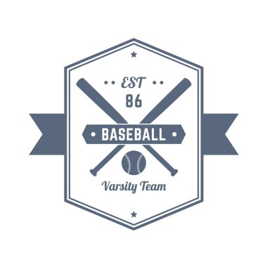 Baseball Team 86 vintage emblem, logo, t-shirt design, print, vector illustration