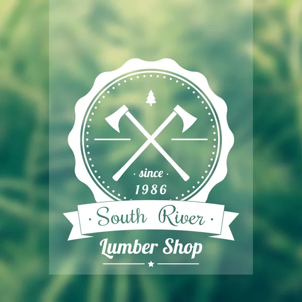 Tienda de madera redonda logotipo vintage, signo, vector de ilustración — Archivo Imágenes Vectoriales