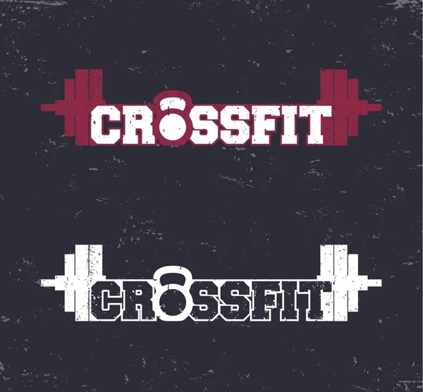 Cross fit logo, sign, badge, vector illustration — Stok Vektör