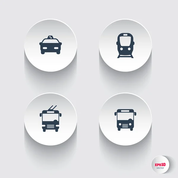 City transport, round 3d icons, vector illustration — Stockvector