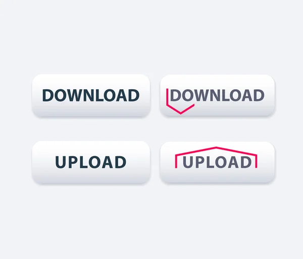 Download, Upload-Buttons, Vektorillustration — Stockvektor