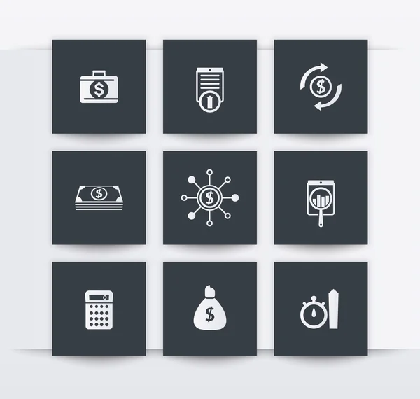 Finance, investments square icons, vector illustration — Stockvector