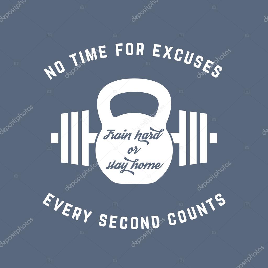 Train hard, vintage t-shirt print, kettlebell and barbell, vector illustration