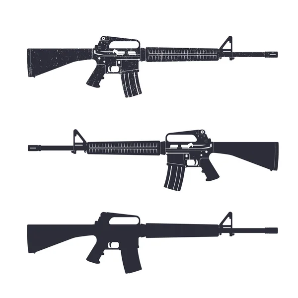 M16 assault rifle, 5.56 mm automatic gun, vector illustration — Stockový vektor